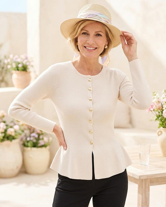 Witt Paris - Timer | Nervuré Péplum Cardigan Femmes